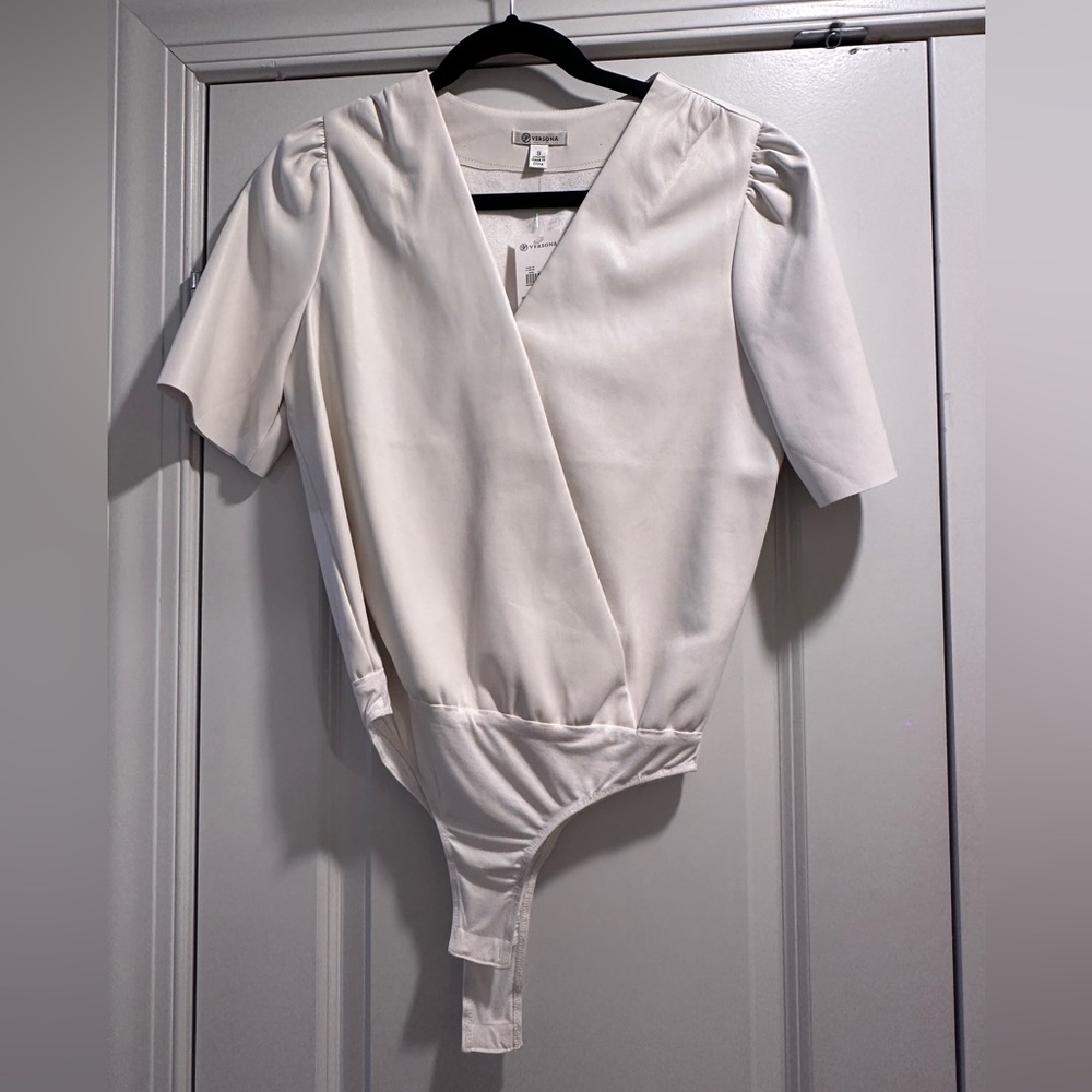 NWT White Leather Bodysuit